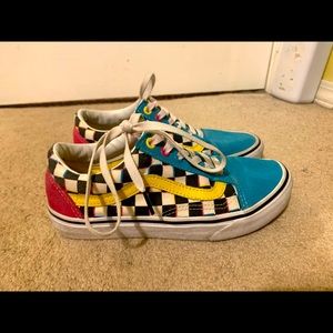colorful old skool checkered vans